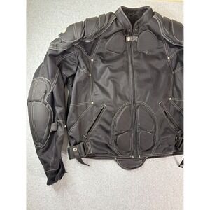 First Racing Motorcycle Jacket Black Mesh Armored Padded Riding Mens 3X Large